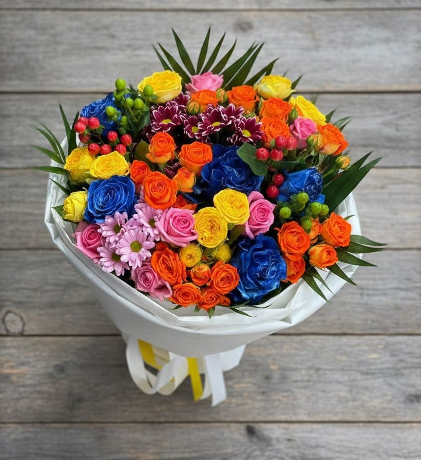 Букет цветов из: Розы и Хризантемы в Талинке