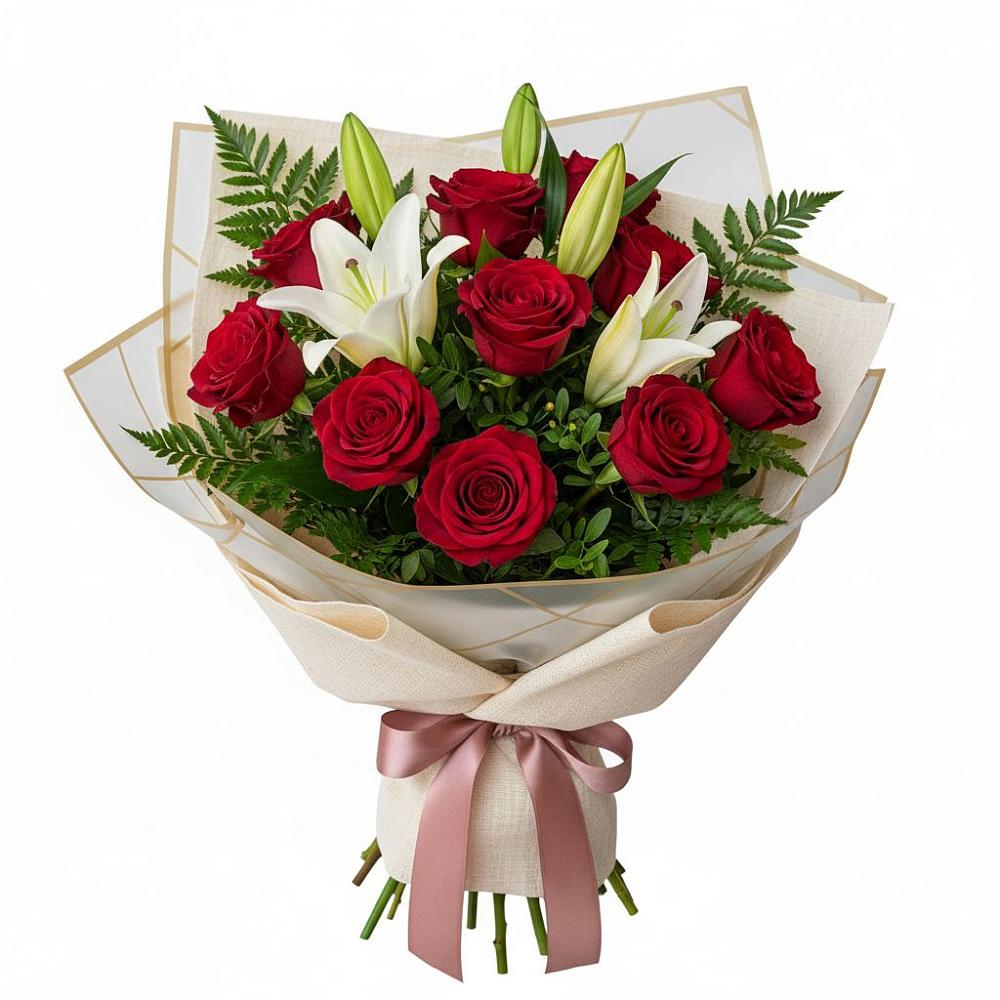 Букет цветов из: Лилии и Розы в Талинке