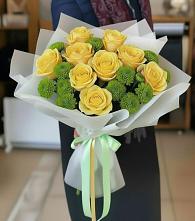 Букет цветов из:  Хризантемы и Розы в Талинке