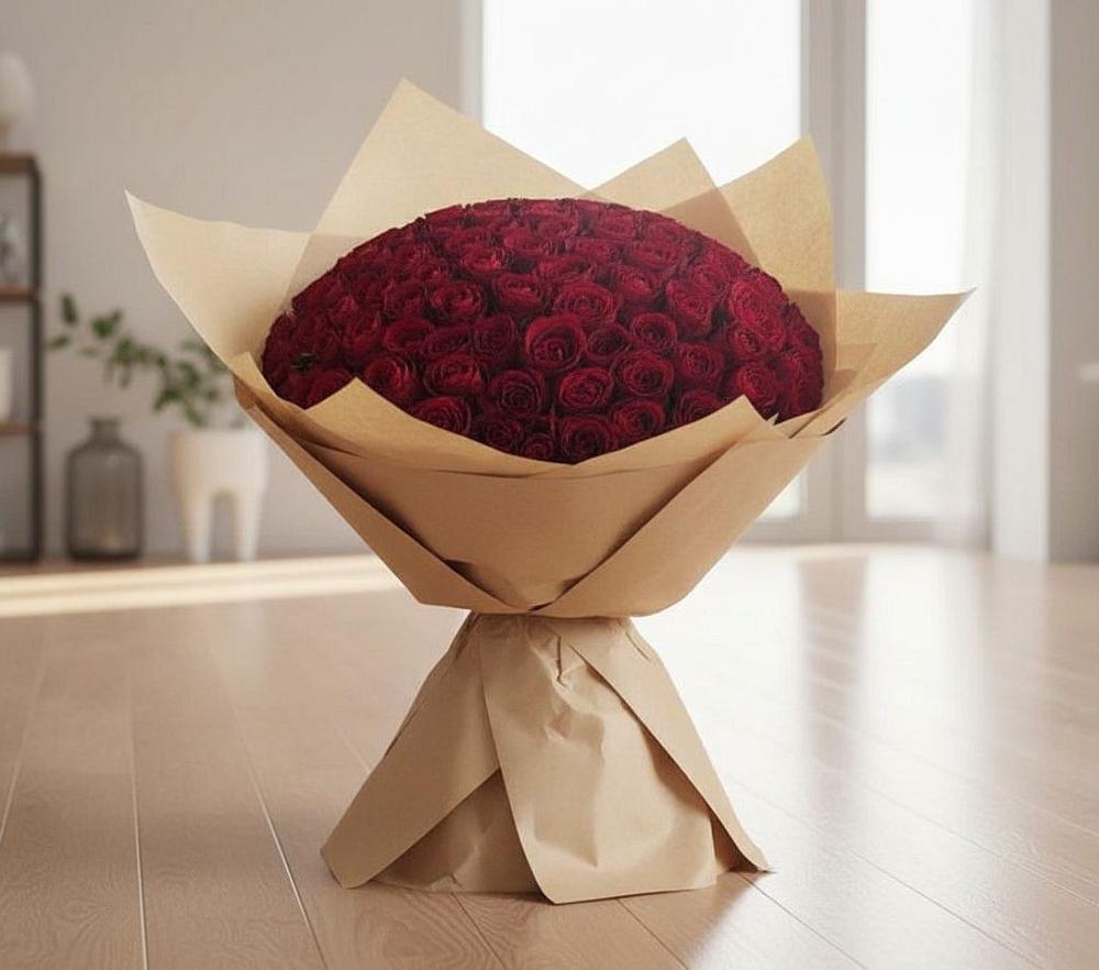 Букет 101 Красная роза в Талинке