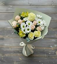 Букет цветов из:  Альстромерии, Розы и Хризантемы в Талинке