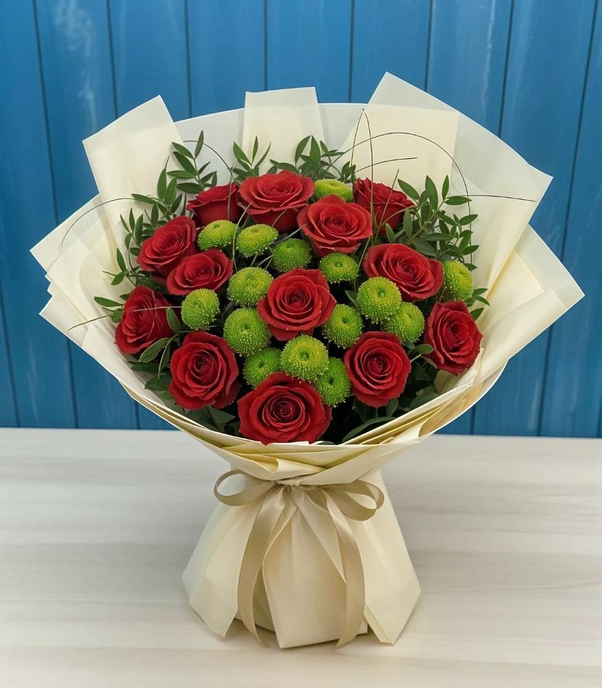 Букет цветов из: Розы и Хризантемы в Талинке